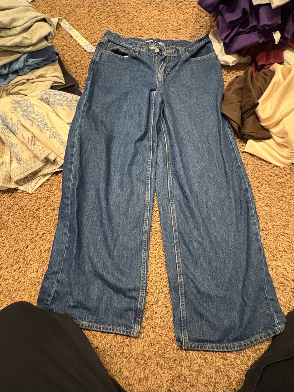 dark wash jeans.